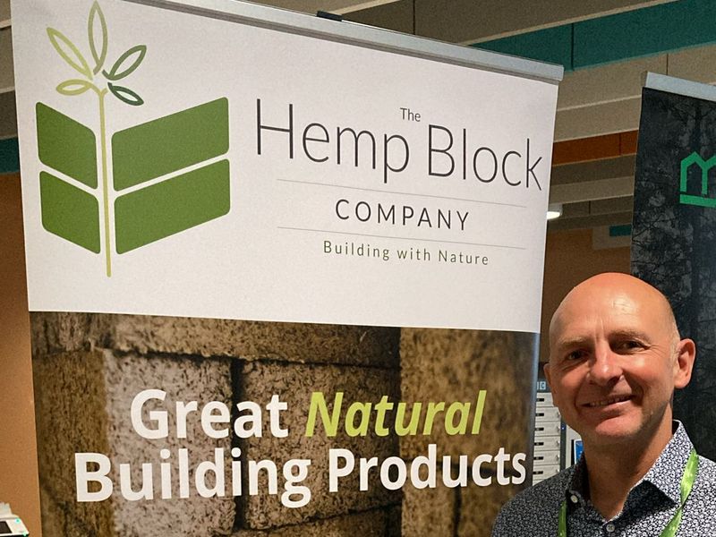 Neil and a Hempblock pop-up at WOODBUILD Wales, July 2024