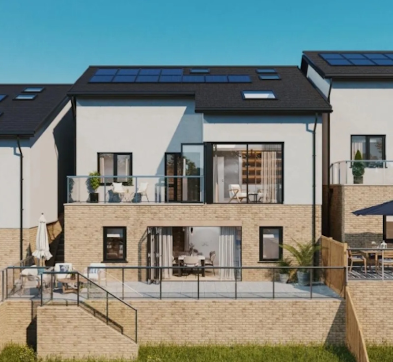 Residential development in Neath, rear view