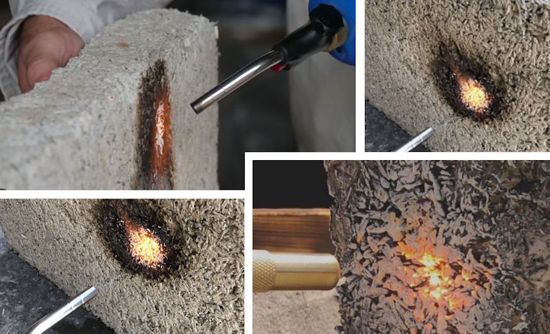 Hemp blocks are fire resistant
